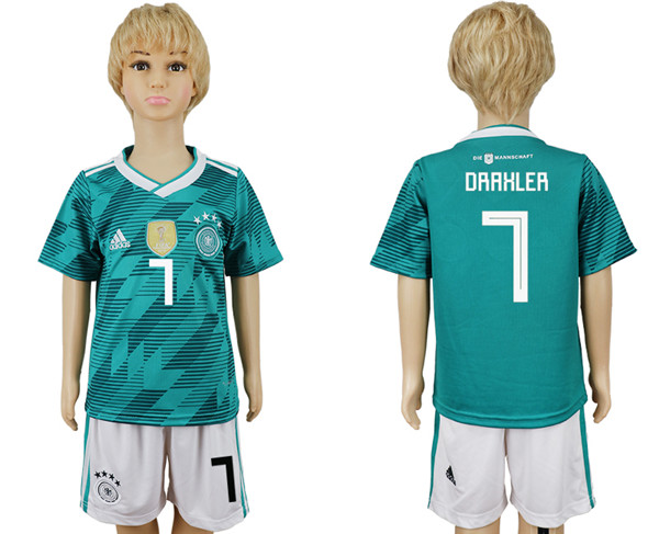 Germany 7 DRAXLER Away 2018 FIFA World Cup Youth Soccer Jersey