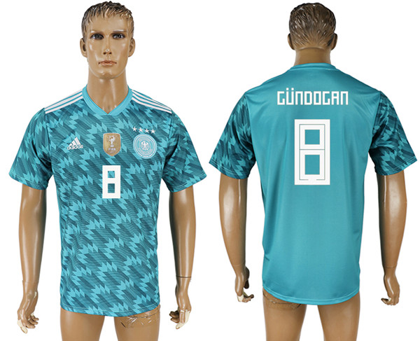 Germany 8 GUNDOGAN Away 2018 FIFA World Cup Thailand Soccer Jersey