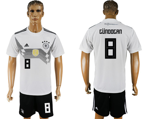 Germany 8 GUNDOGAN Home 2018 FIFA World Cup Soccer Jersey