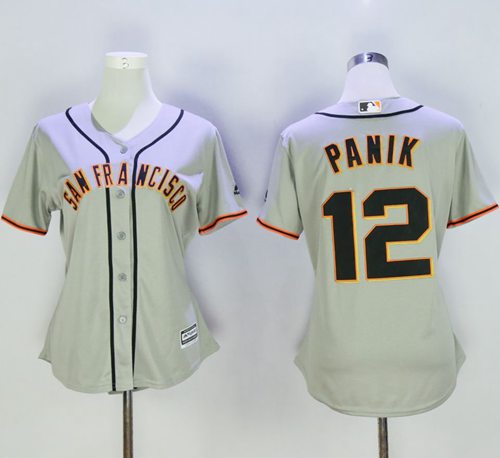 Giants 12 Joe Panik Grey Women Road Stitched MLB Jersey