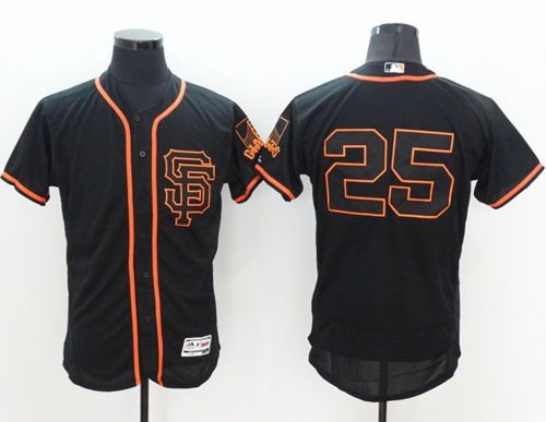 Giants 25 Barry Bonds Black Flexbase Authentic Collection Alternate Stitched MLB Jersey
