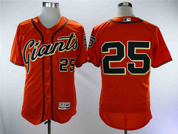 Giants 25 Barry Bonds Orange Flexbase Jersey