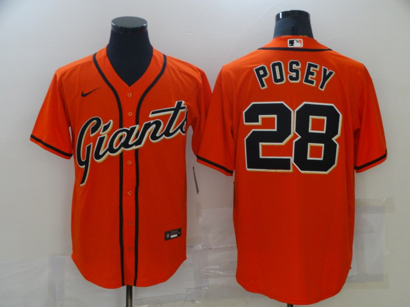 Giants 28 Buster Posey Orange 2020 Nike Cool Base Jersey