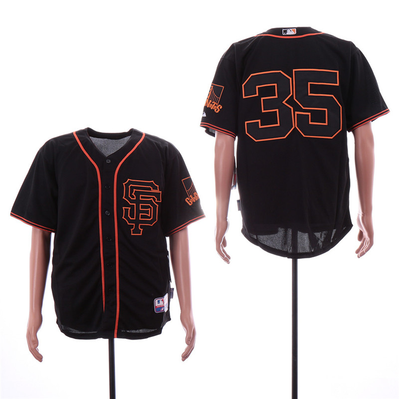 Giants 35 Brandon Carwford Black Alternate Cool Base Jersey