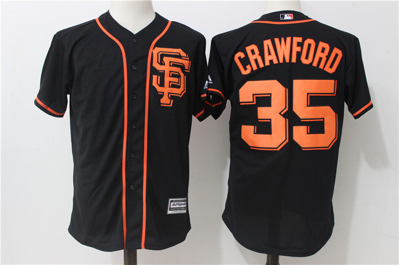 Giants 35 Brandon Crawford Black Alternate Cool Base Jersey