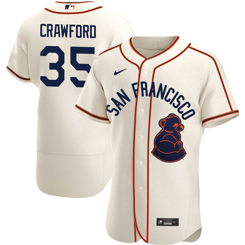 Giants 35 Brandon Crawford Cream Nike 1946 Throwback Flexbase Jersey