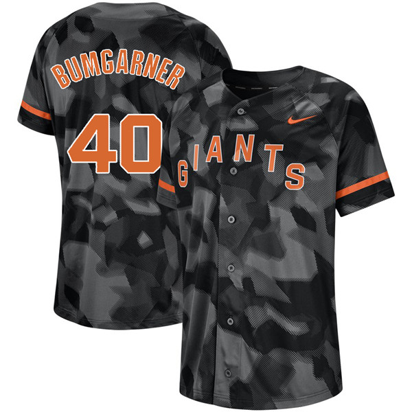 Giants 40 Madison Bumgarner Black Camo Fashion Jersey