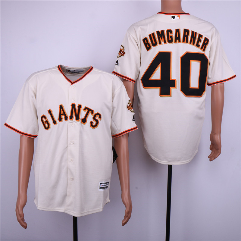 Giants 40 Madison Bumgarner Cream Cool Base Jersey