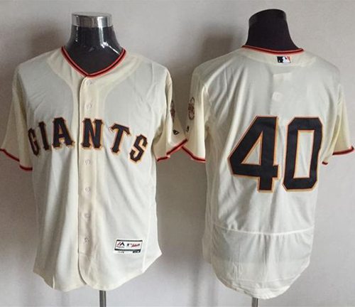 Giants 40 Madison Bumgarner Cream Flexbase Authentic Collection Stitched MLB Jersey