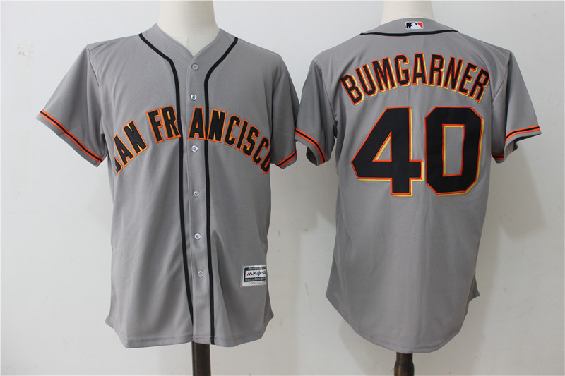 Giants 40 Madison Bumgarner Gray Alternate Cool Base Jersey