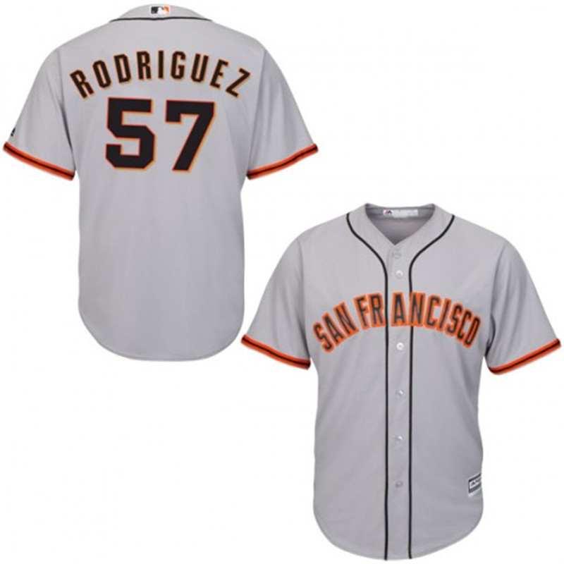 Giants 57 Derek Rodriguez Gray Youth Cool Base Jersey