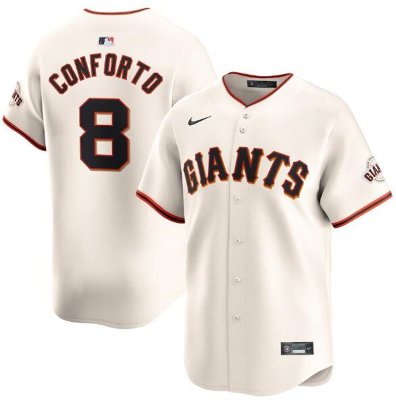 Giants 8 Michael Conforto Cream Nike Cool Base Jersey