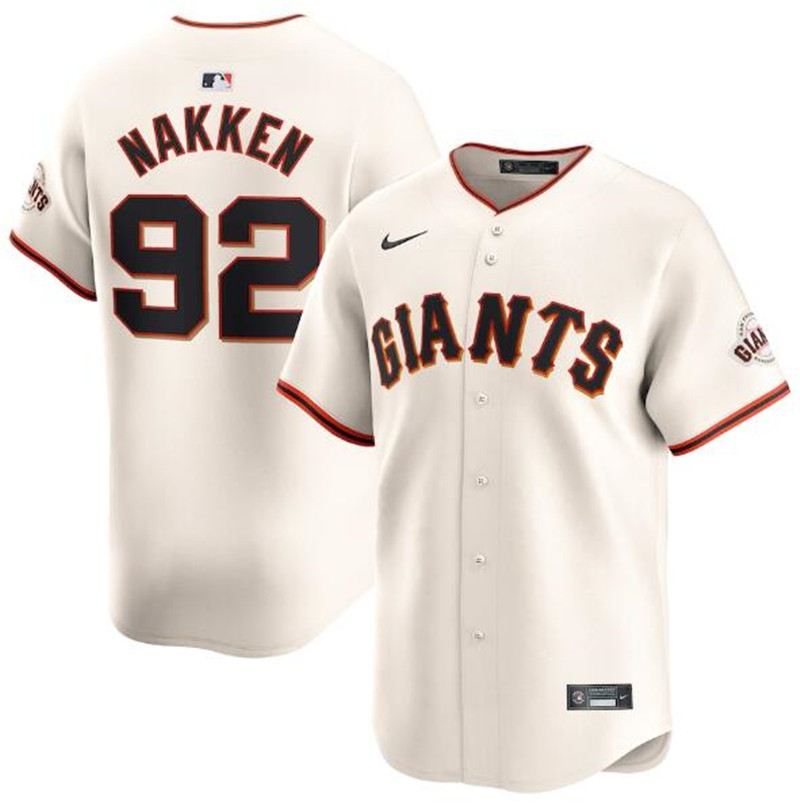 Giants 92 Alyssa Nakken Cream Nike Cool Base Jersey