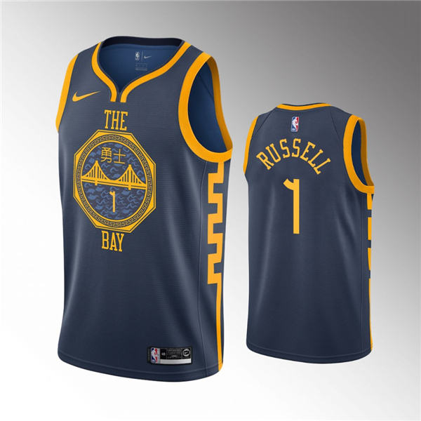 Golden State Warriors #1 D'Angelo Russell 2019 20 City Jersey   Navy