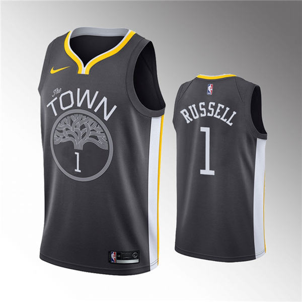 Golden State Warriors #1 D'Angelo Russell 2019 20 Statement Black Jersey