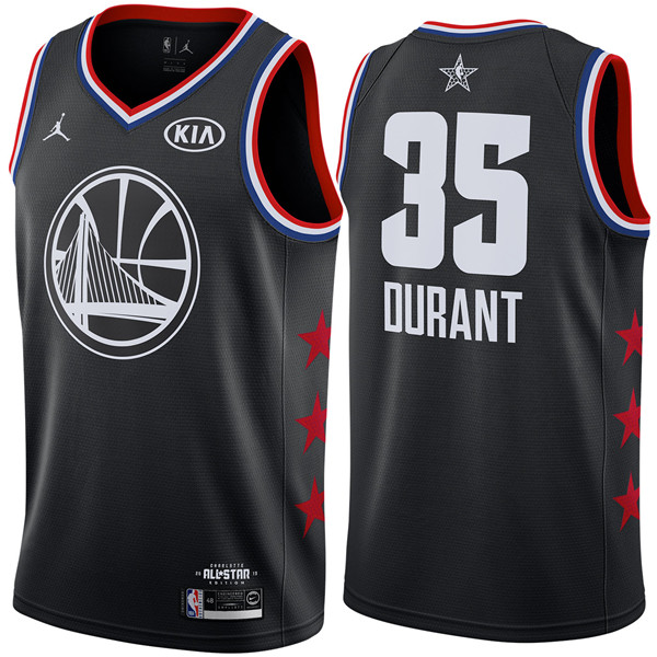 Golden State Warriors 35 Kevin Durant Black 2019 NBA All Star Game Jordan Brand Swingman Jersey