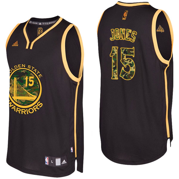 Golden State Warriors Damian Jones Camo Fashion Swingman Black Jersey