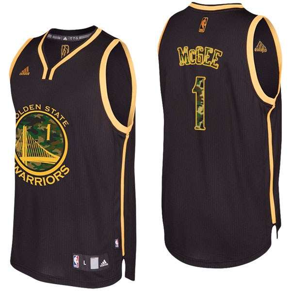 Golden State Warriors JaVale McGee Camo Fashion Swingman Black Jersey