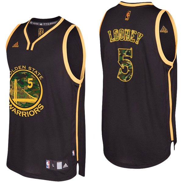 Golden State Warriors Kevon Looney Camo Fashion Swingman Black Jersey