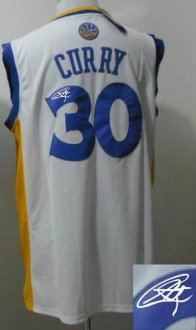 Golden State Warriors Revolution 30 Autographed 30 Stephen Curry White Stitched NBA Jersey
