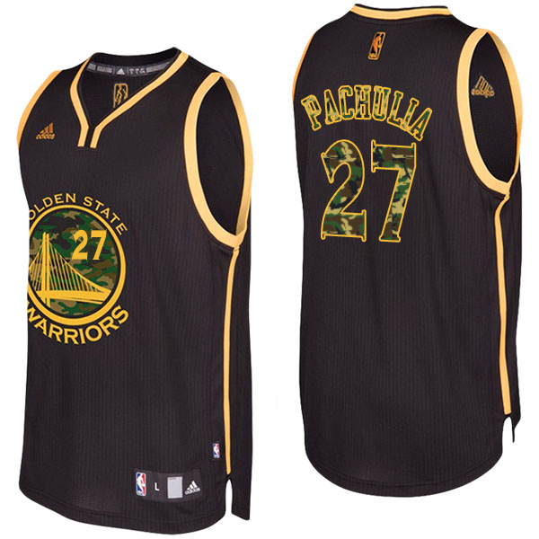 Golden State Warriors Zaza Pachulia Camo Fashion Swingman Black Jersey