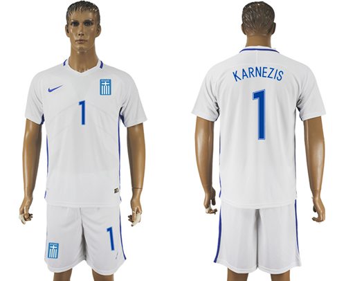 Greece 1 Karnezis Home Soccer Country Jersey