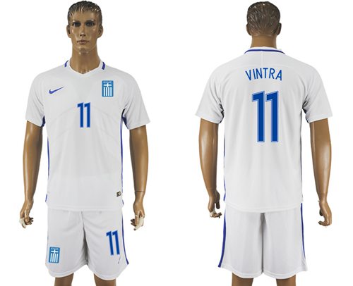 Greece 11 Vintra Home Soccer Country Jersey