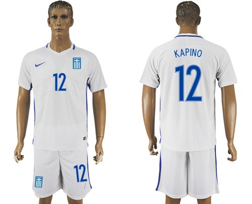 Greece 12 Kapino Home Soccer Country Jersey