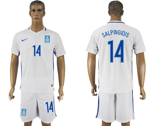 Greece 14 Salpingidis Home Soccer Country Jersey