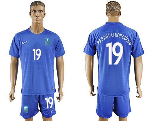 Greece 19 Papastathopoulos Away Soccer Country Jersey