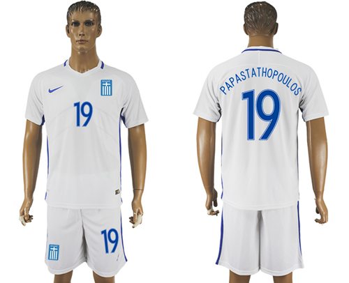 Greece 19 Papastathopoulos Home Soccer Country Jersey