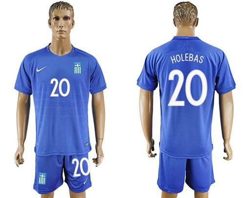 Greece 20 Holebas Away Soccer Country Jersey