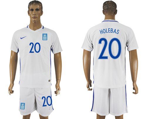Greece 20 Holebas Home Soccer Country Jersey