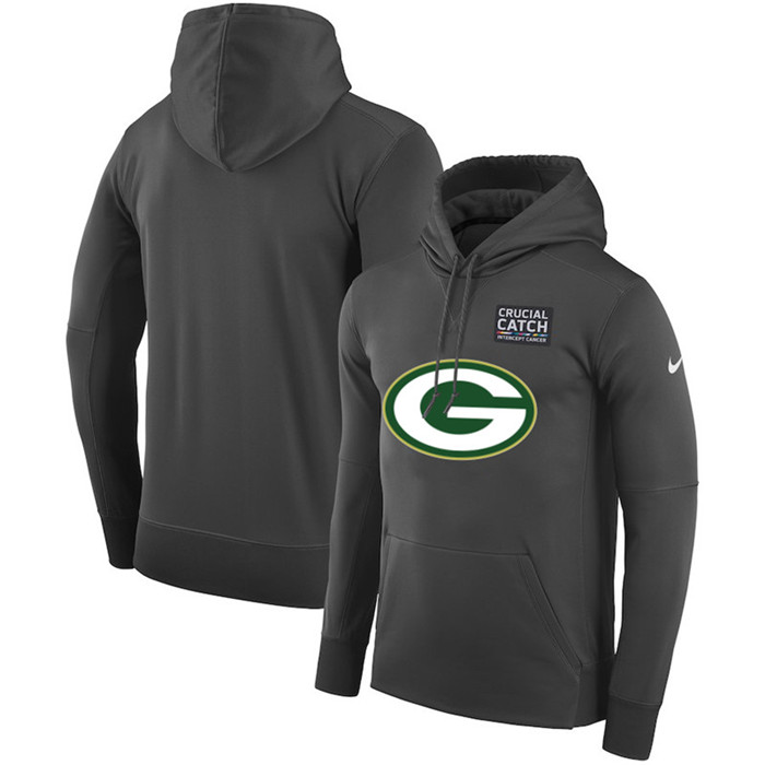 Green Bay Packers Anthracite  Crucial Catch Performance Hoodie