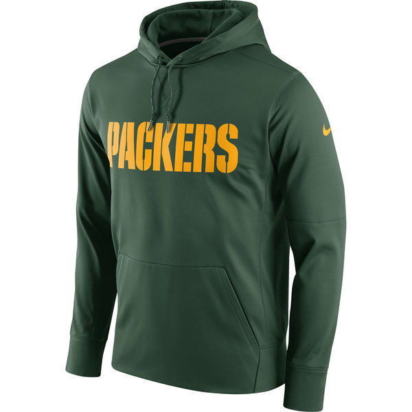 Green Bay Packers  Circuit Wordmark Essential Performance Pullover Hoodie Green