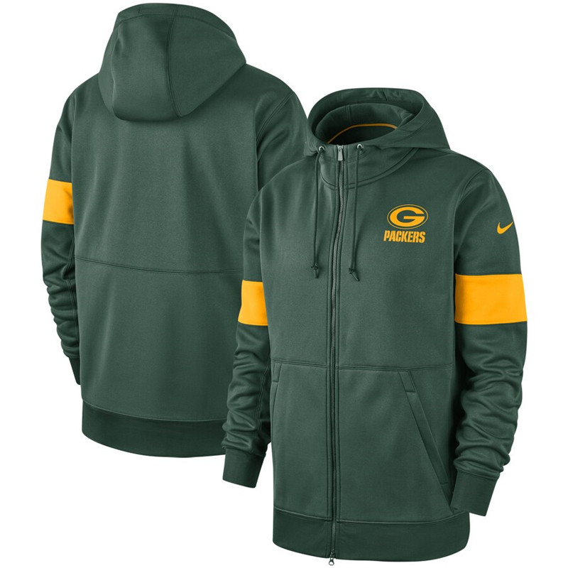 Green Bay Packers Nike Sideline Performance Full Zip Hoodie Green