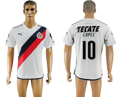 Guadalajara 10 Lopez Away Soccer Club Jersey