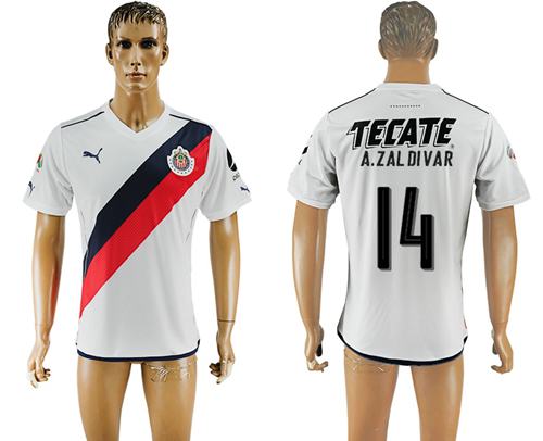 Guadalajara 14 A Zaldivar Away Soccer Club Jersey