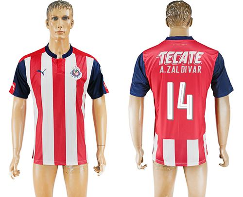 Guadalajara 14 A Zaldivar Home Soccer Club Jersey