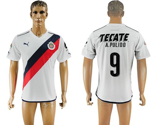 Guadalajara 9 A Pulido Away Soccer Club Jersey