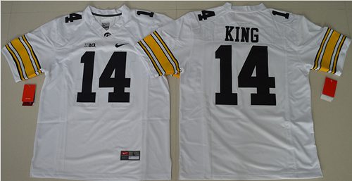 Hawkeyes 14 Desmond King White Stitched NCAA Jersey