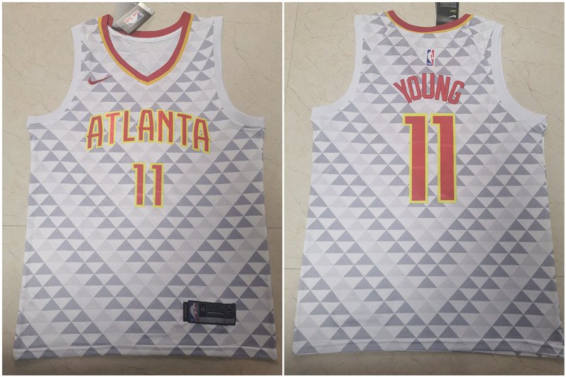 Hawks 11 Trae Young White Nike Swingman Jersey