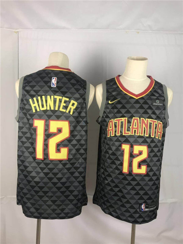 Hawks 12 De'Andre Hunter Black Nike Swingman Jersey