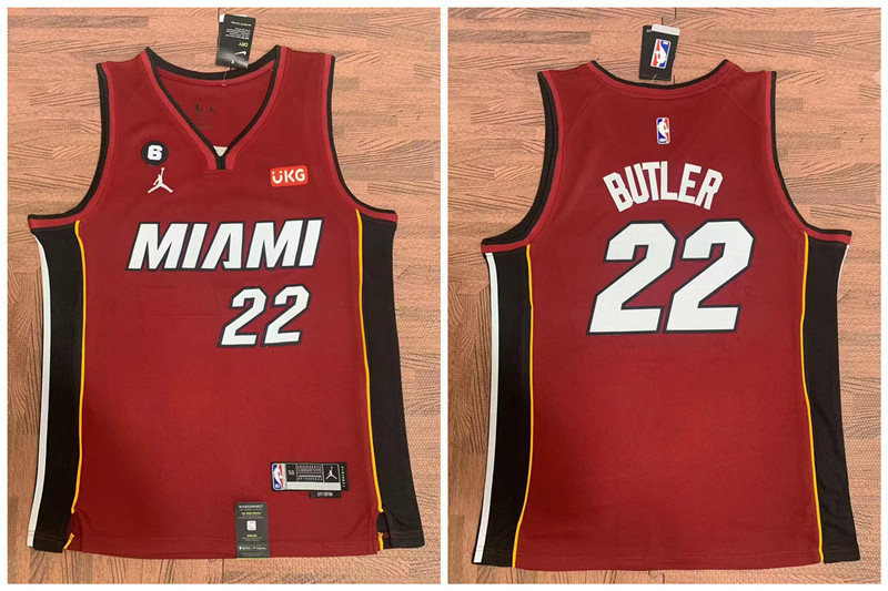 Heat 22 Jimmy Butler Red Swingman Jersey