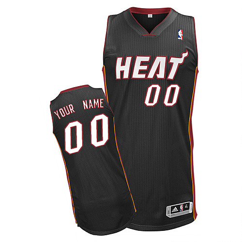 Heats Personalized Authentic Black NBA Jersey