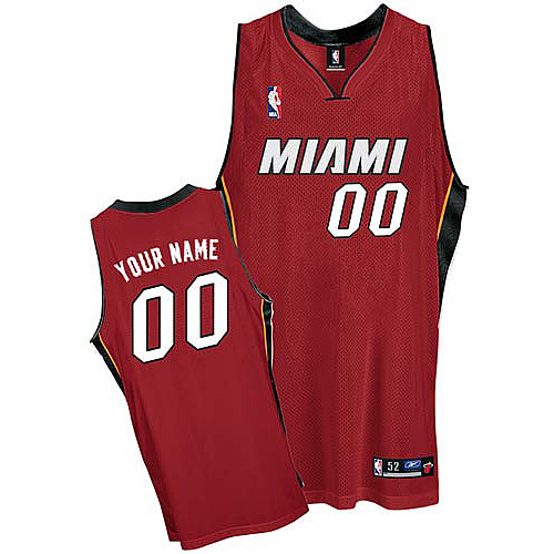Heats Personalized Authentic Red NBA Jersey