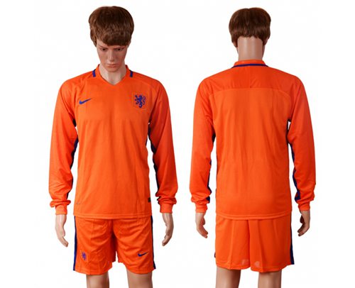 Holland Blank Home Long Sleeves Soccer Country Jersey