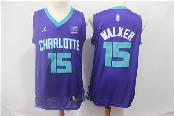 Hornets 15 Kemba Walker Purple  Swingman Jersey