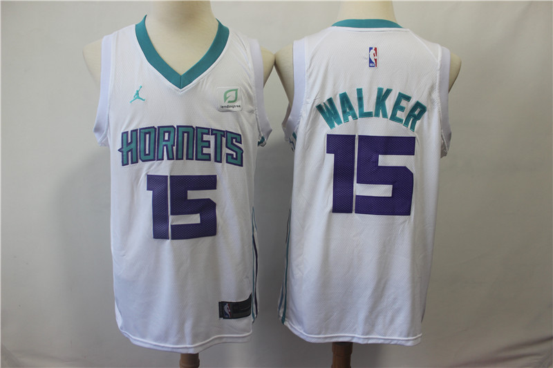 Hornets 15 Kemba Walker White Jordan Brand Swingman Jersey