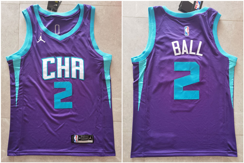 Hornets 2 LaMelo Ball Purple 2021 Swingman Jersey